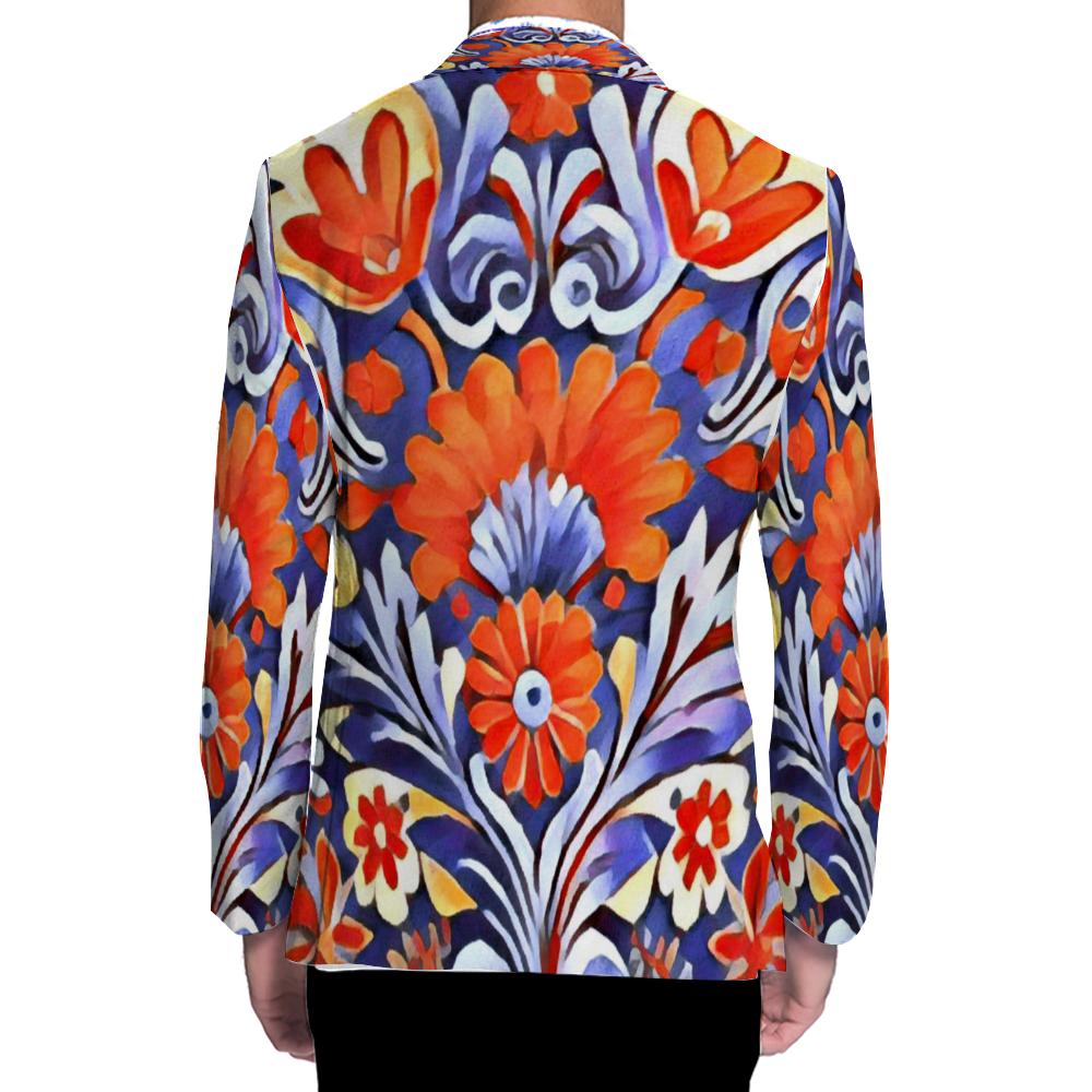 All Over Print Men Casual Suit Blazer Coat Fashion Light Coat