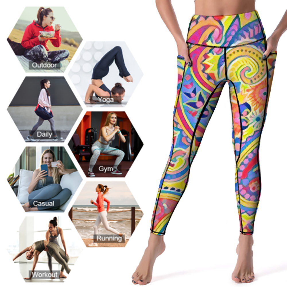 Custom Women's All Over Printed High Waist Yoga Skinny Pants