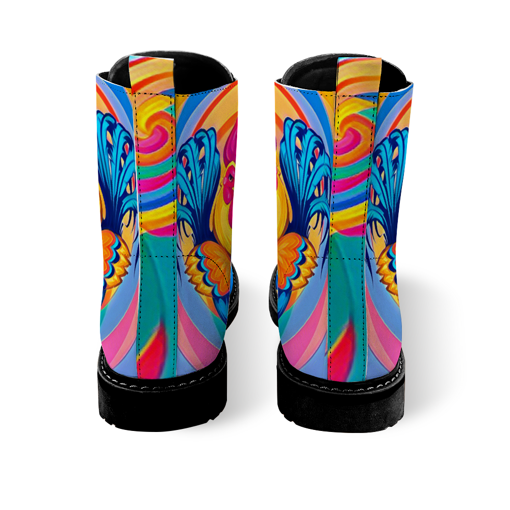 Custom Round Toe Boots Fashion Unisex All Over Print Shoes