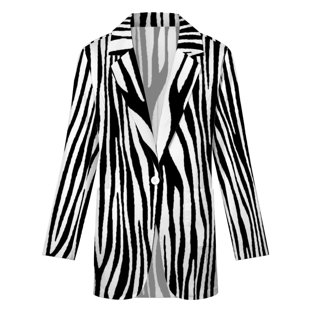 Custom Women's Casual Suit All Over Print Blazer Coat Fashion Light Coat