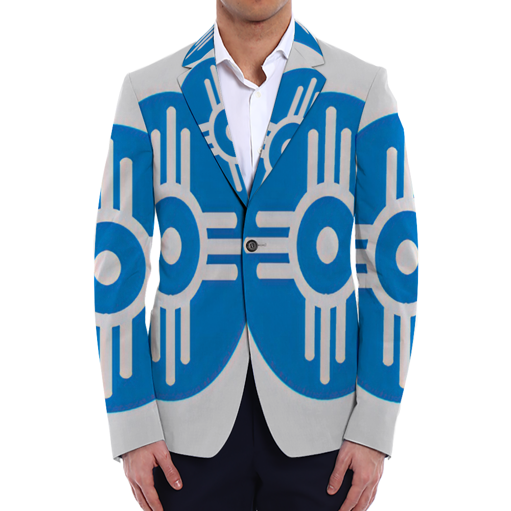 All Over Print Men Casual Suit Blazer Coat Fashion Light Coat