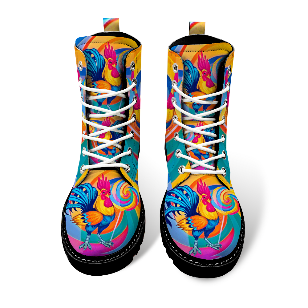 Custom Round Toe Boots Fashion Unisex All Over Print Shoes