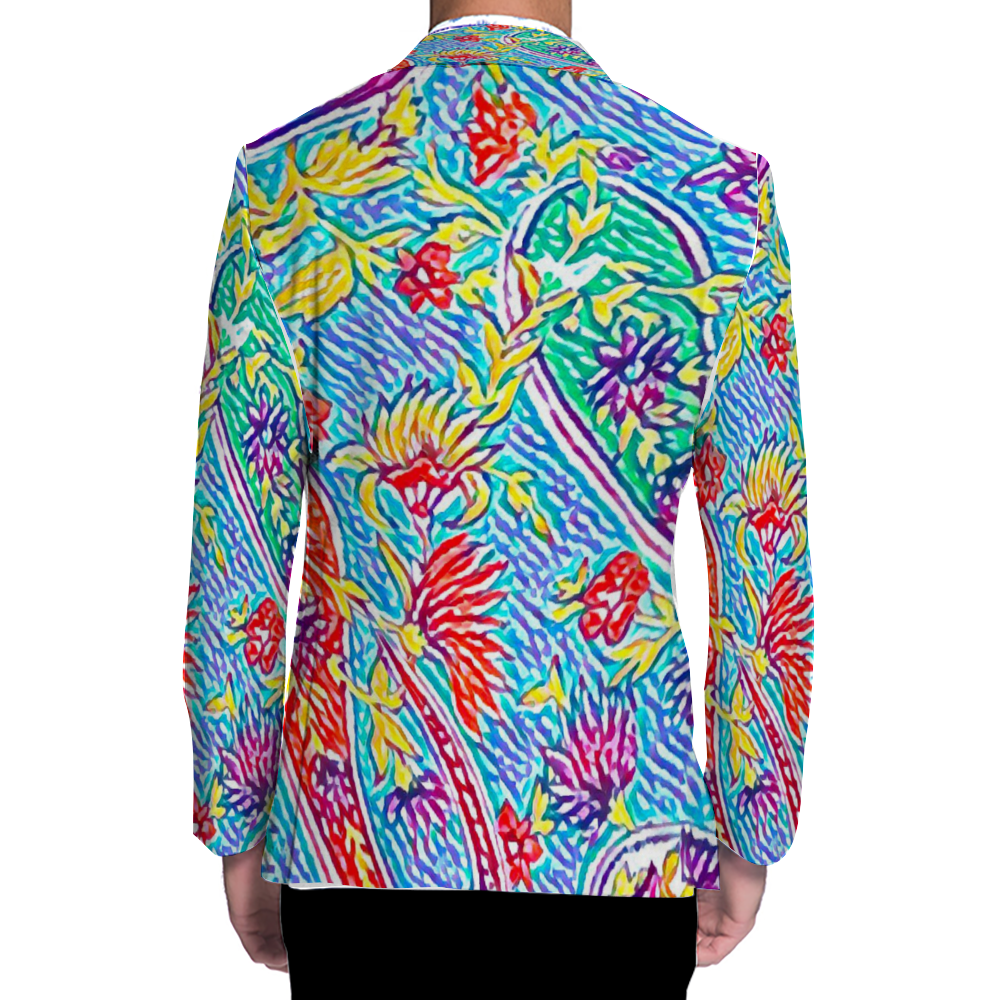 All Over Print Men Casual Suit Blazer Coat Fashion Light Coat