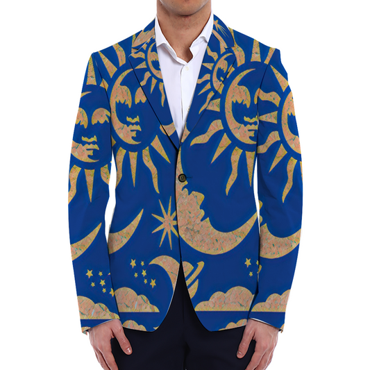 All Over Print Men Casual Suit Blazer Coat Fashion Light Coat