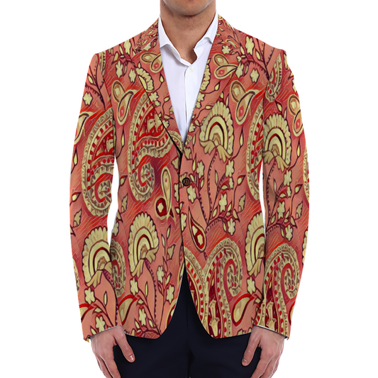 All Over Print Men Casual Suit Blazer Coat Fashion Light Coat