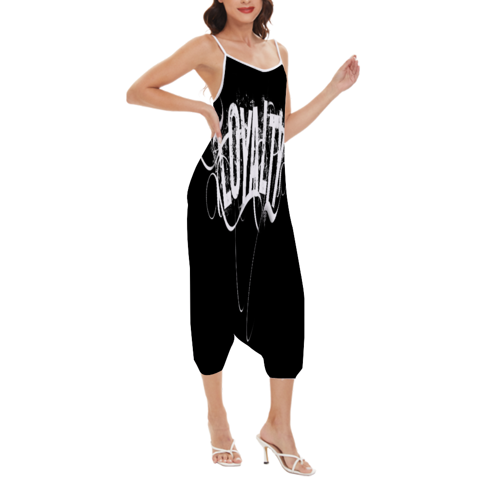 Custom Woman High-waisted Straight Leg Pant Strappy Romper