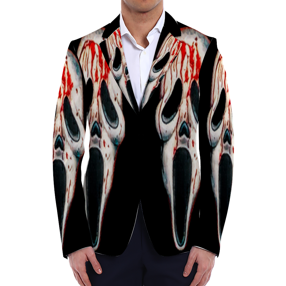 All Over Print Men Casual Suit Blazer Coat Fashion Light Coat