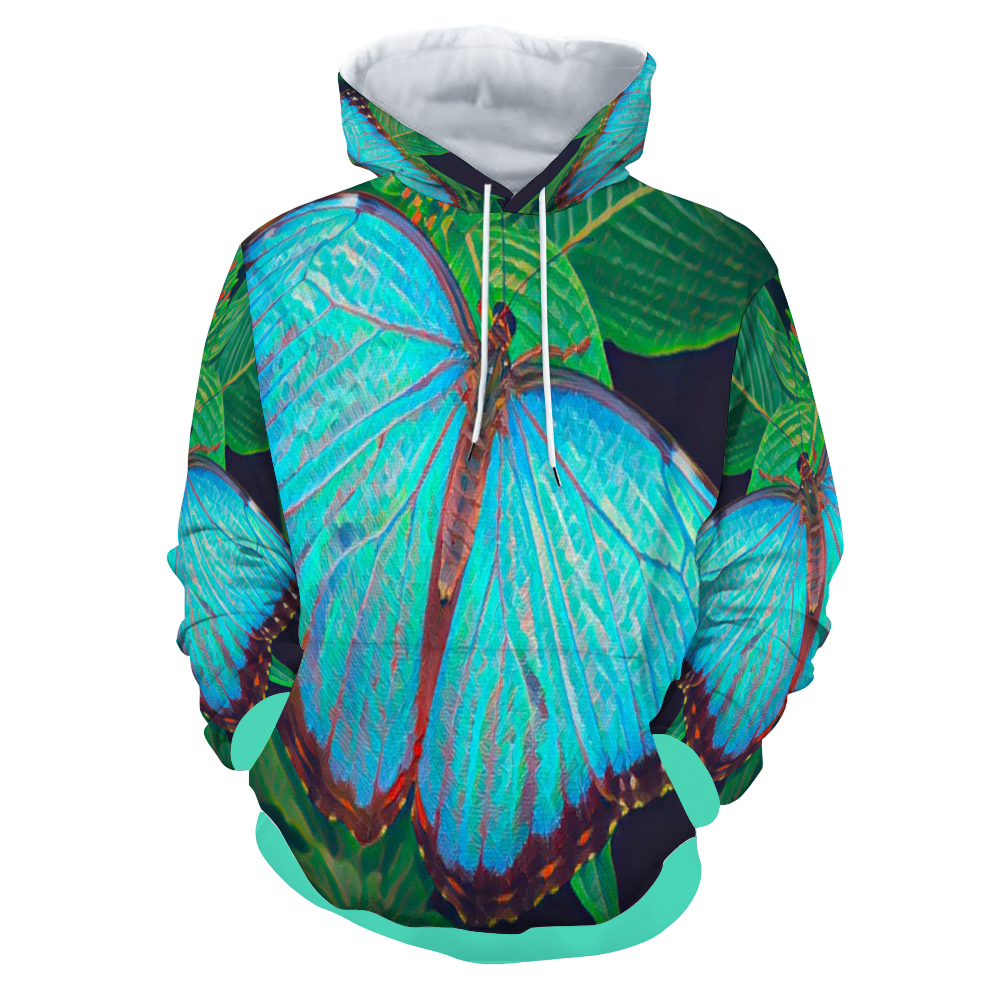 Customizable Unisex All Over Print Plush Hoodies with Pockets