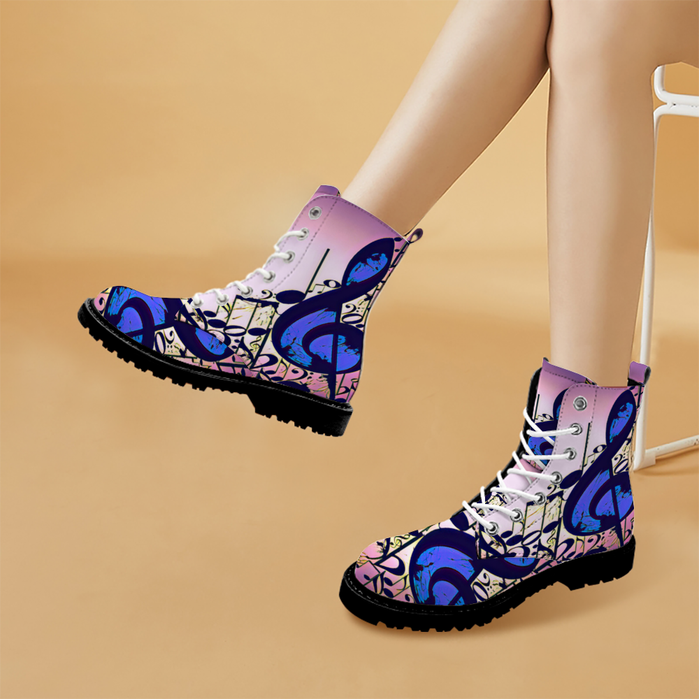 Custom Round Toe Boots Fashion Unisex All Over Print Shoes