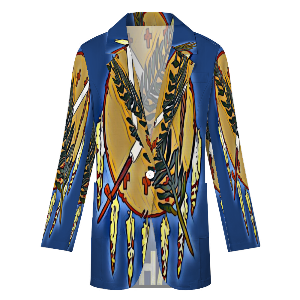 Custom Women's Casual Suit All Over Print Blazer Coat Fashion Light Coat