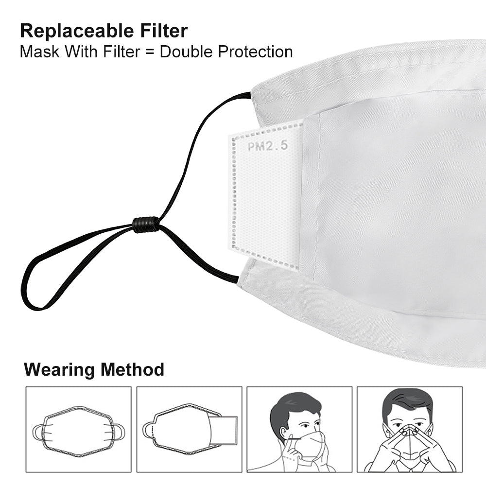 Custom Adjustable Face Covers with Multiple Spare Filters Non-medical