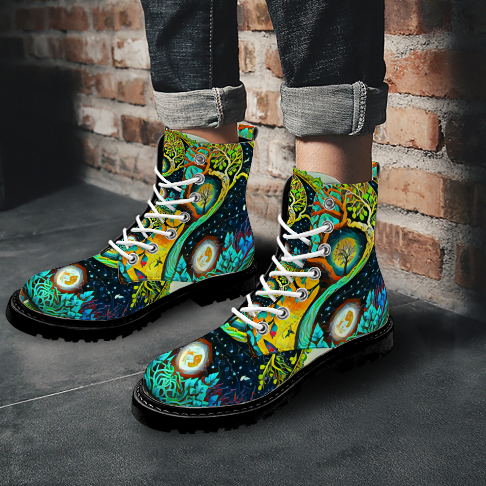 Custom Round Toe Boots Fashion Unisex All Over Print Shoes