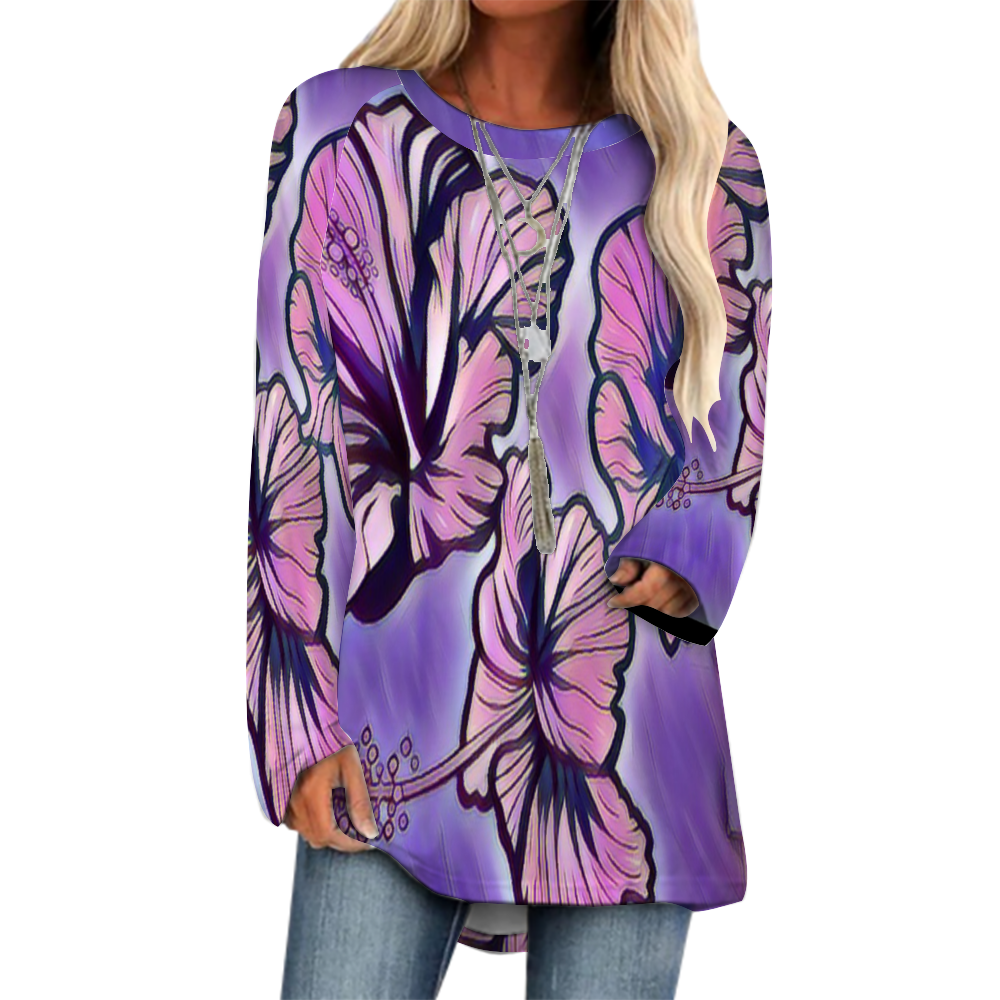 Custom Women's  Raglan Long Sleeve T-Shirt All Over Print Casual Shirt