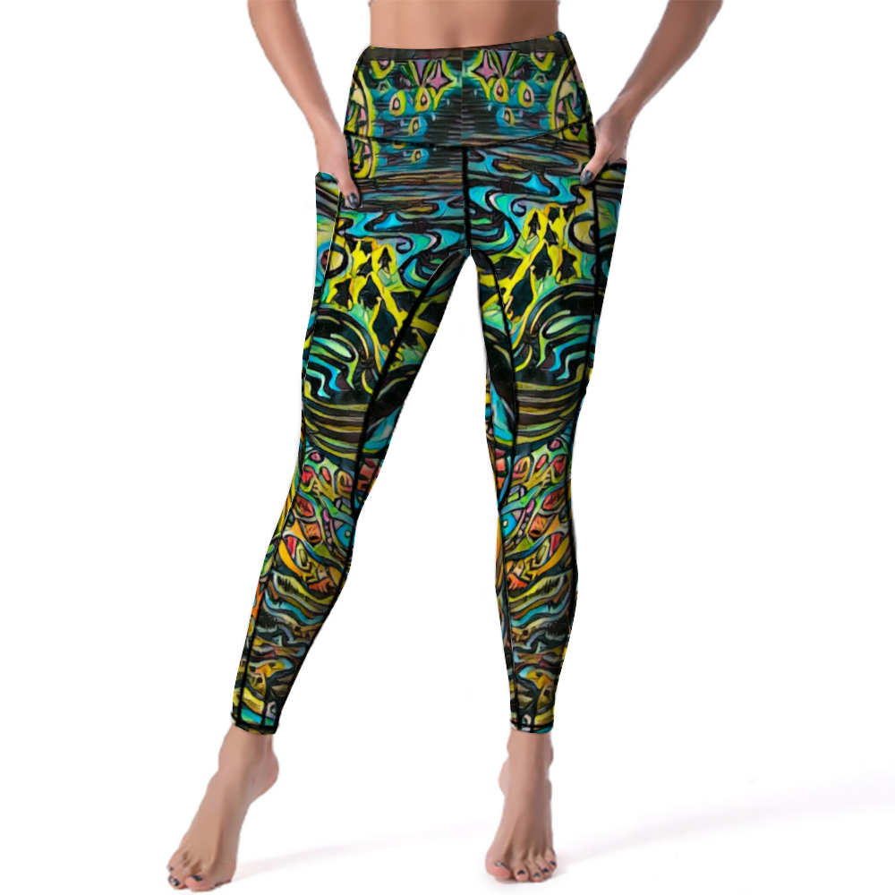 Custom Women's All Over Printed High Waist Yoga Skinny Pants