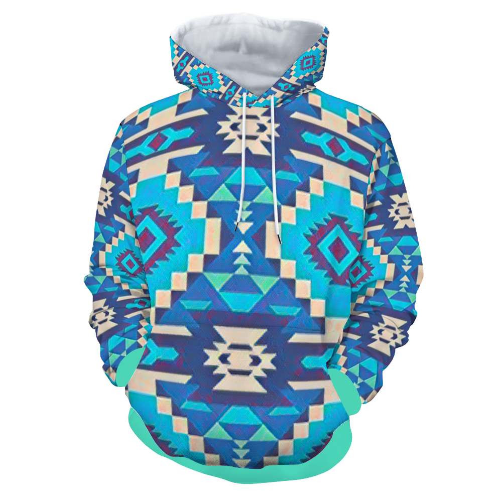 Customizable Unisex All Over Print Plush Hoodies with Pockets