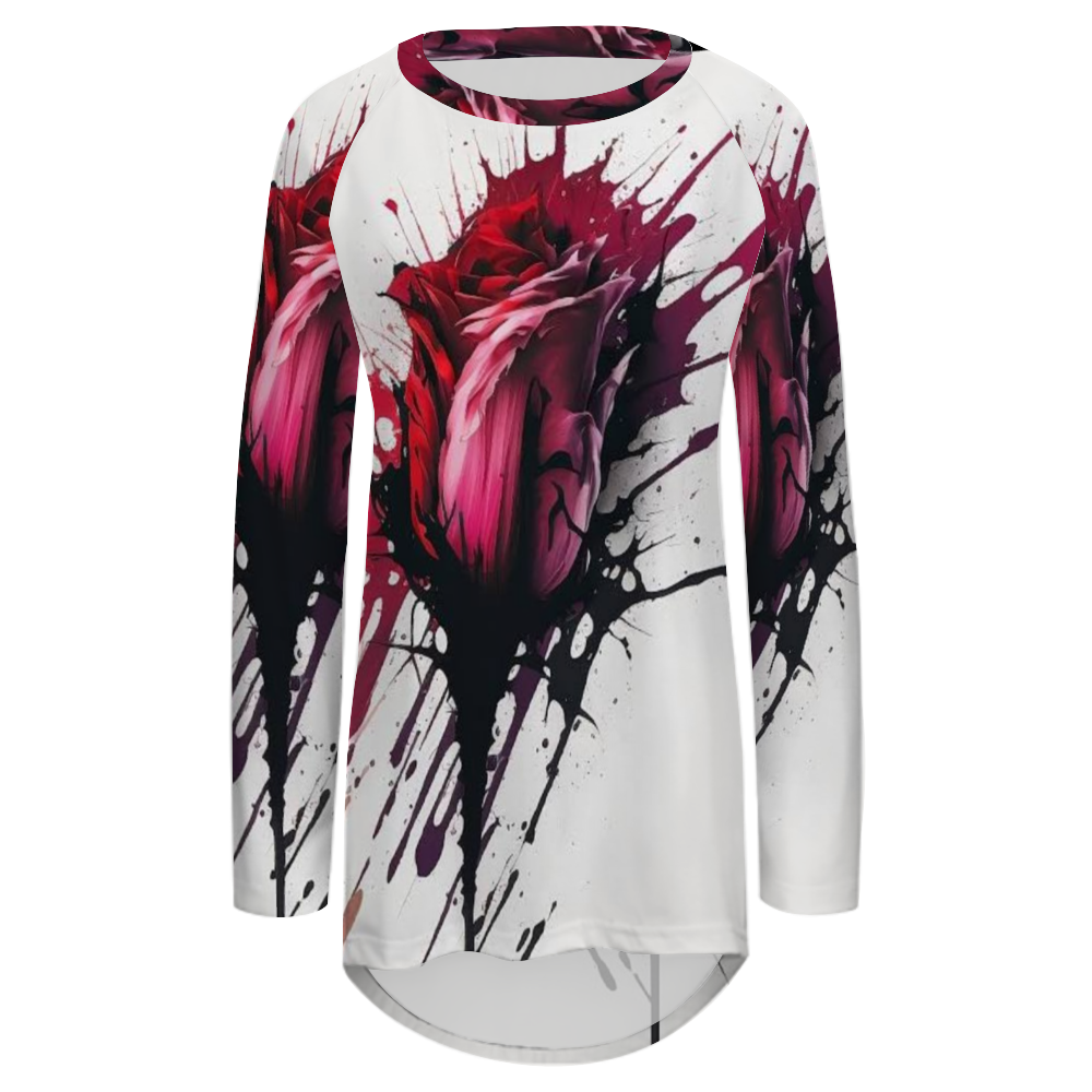 Custom Women's  Raglan Long Sleeve T-Shirt All Over Print Casual Shirt