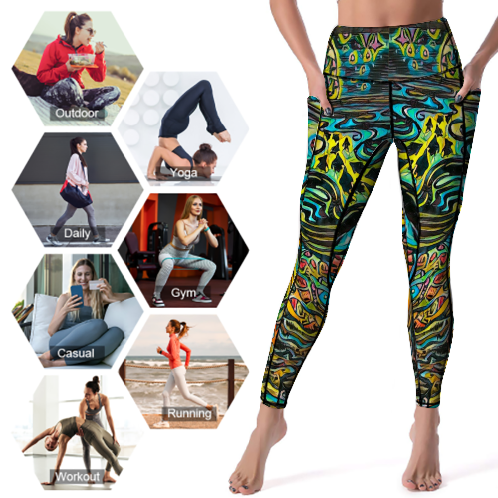 Custom Women's All Over Printed High Waist Yoga Skinny Pants