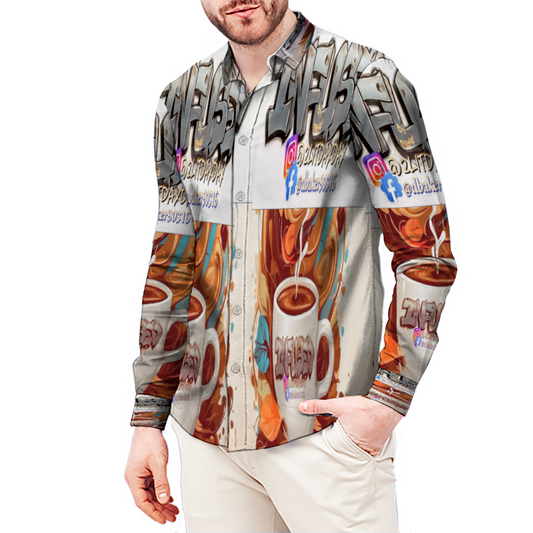 All Over Print Men's Fit Camp Collar Long Sleeve Shirt