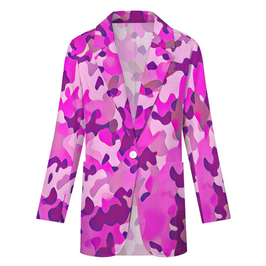 Custom Women's Casual Suit All Over Print Blazer Coat Fashion Light Coat