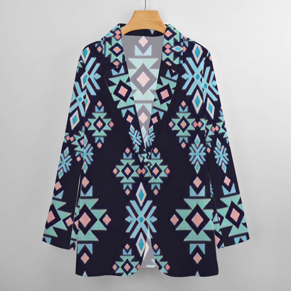 Custom Women's Casual Suit All Over Print Blazer Coat Fashion Light Coat