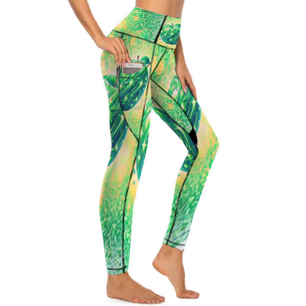 Custom Women's All Over Printed High Waist Yoga Skinny Pants