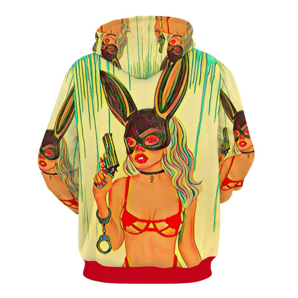 Customizable Unisex All Over Print Plush Hoodies with Pockets