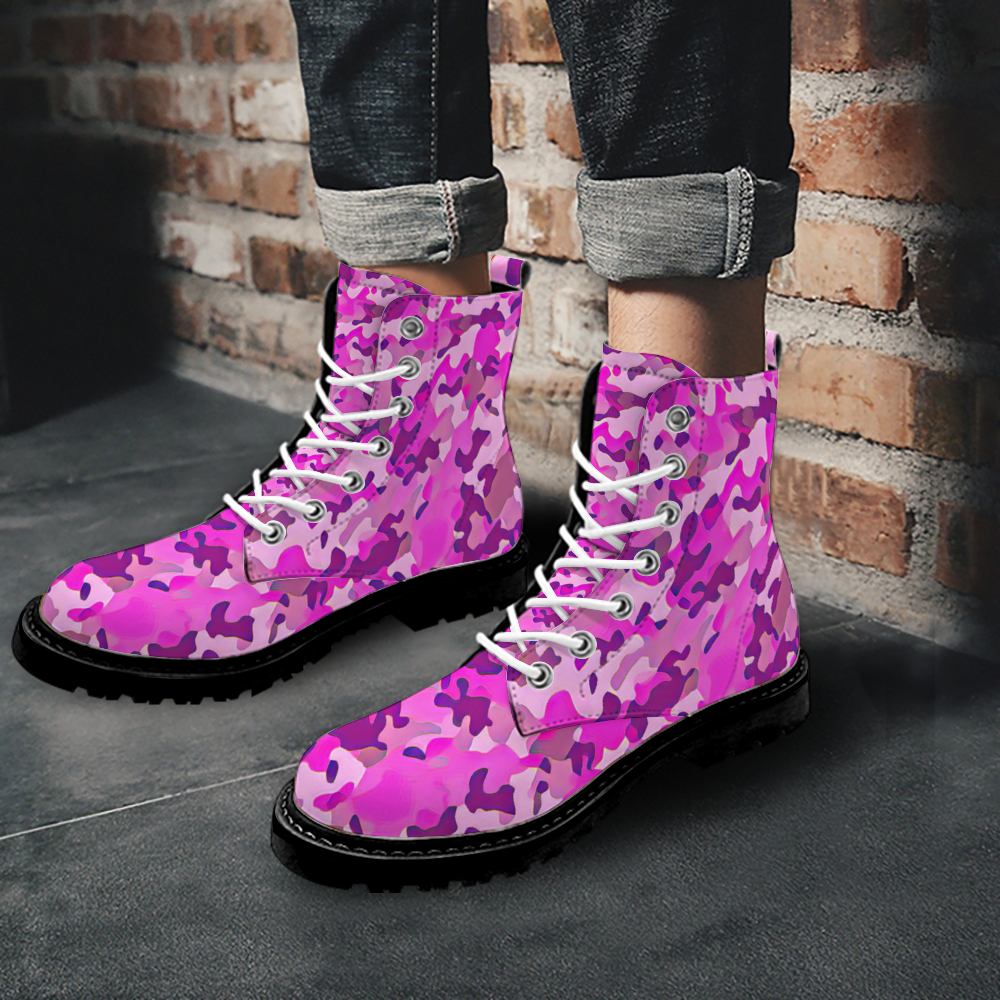 Custom Round Toe Boots Fashion Unisex All Over Print Shoes