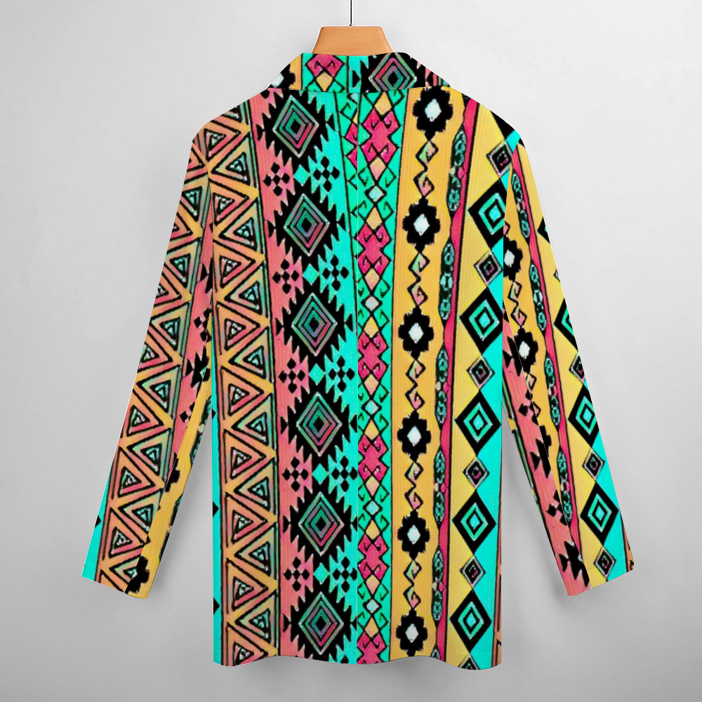 Custom Women's Casual Suit All Over Print Blazer Coat Fashion Light Coat