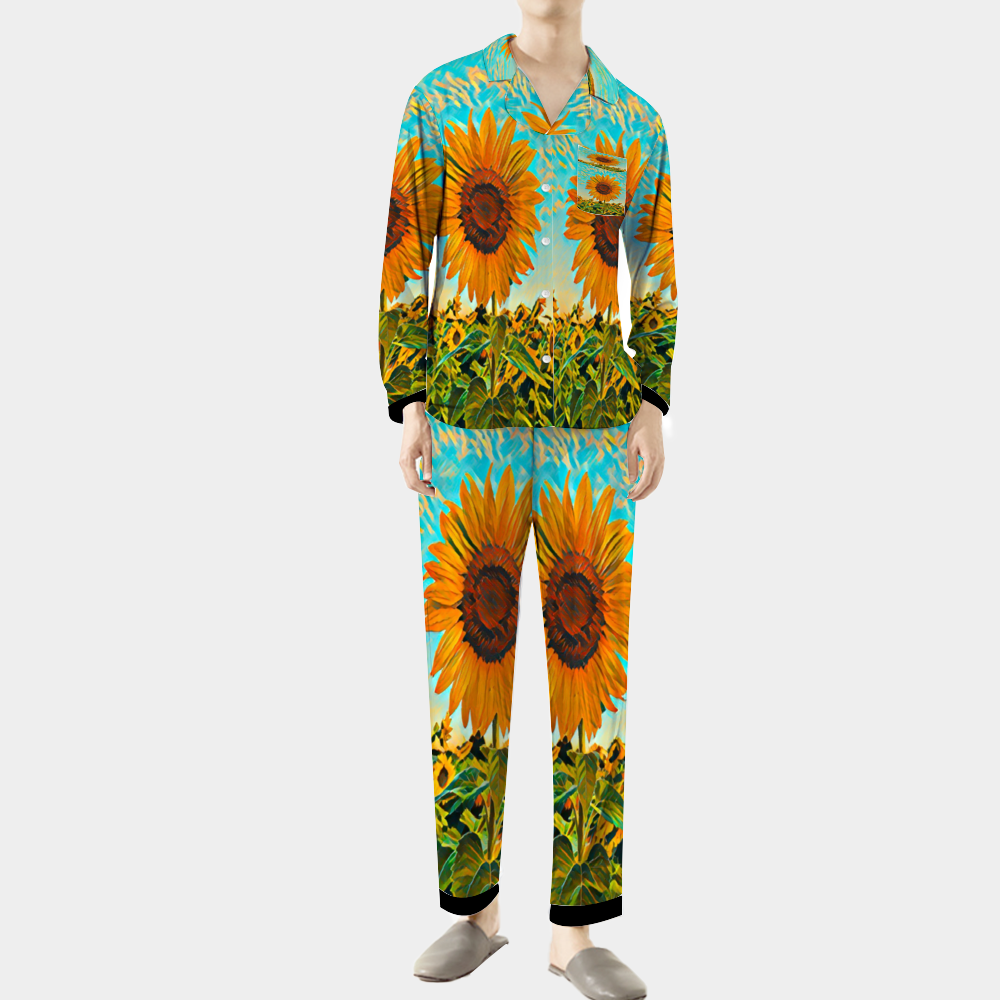 Custom Unisex  All Over Print Long Sleeve Pajamas Set of Shirt & Pants for Adults Sleeper Set Lounge Clothing