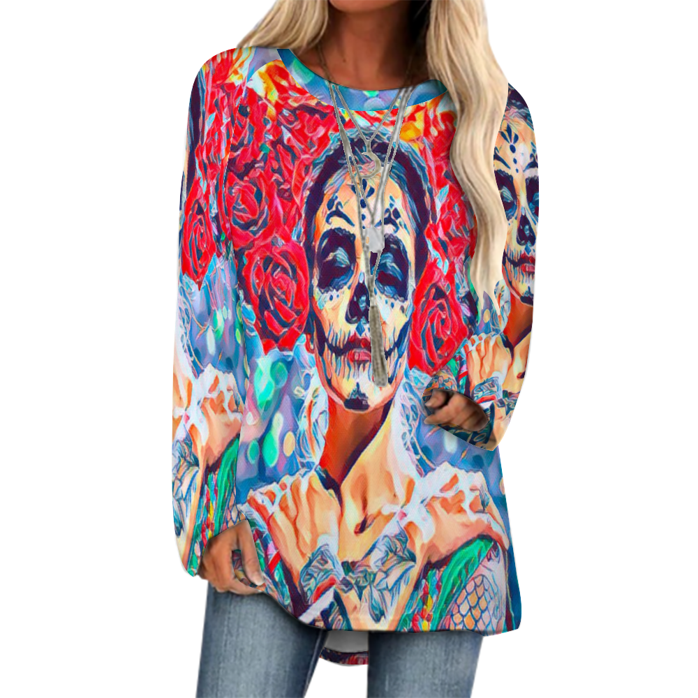 Custom Women's  Raglan Long Sleeve T-Shirt All Over Print Casual Shirt