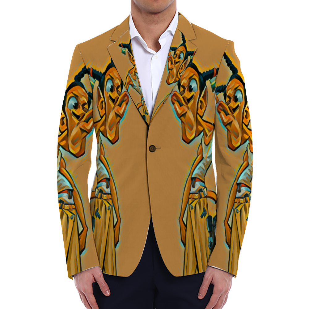 All Over Print Men Casual Suit Blazer Coat Fashion Light Coat