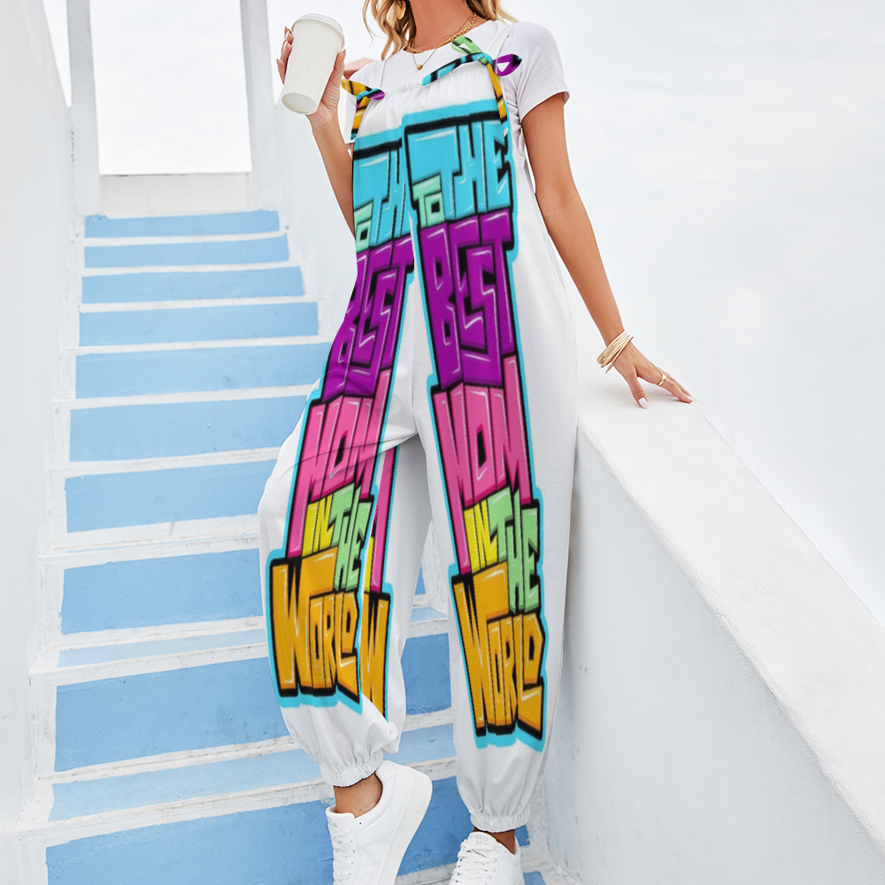 Custom All Over Print Women's Jumpsuit with Suspender