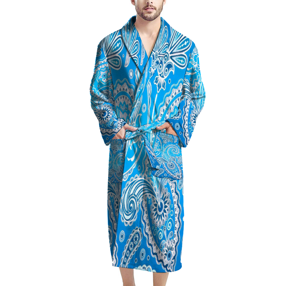 Custom Men's Long Bathrobes Lightweight Spa Robes