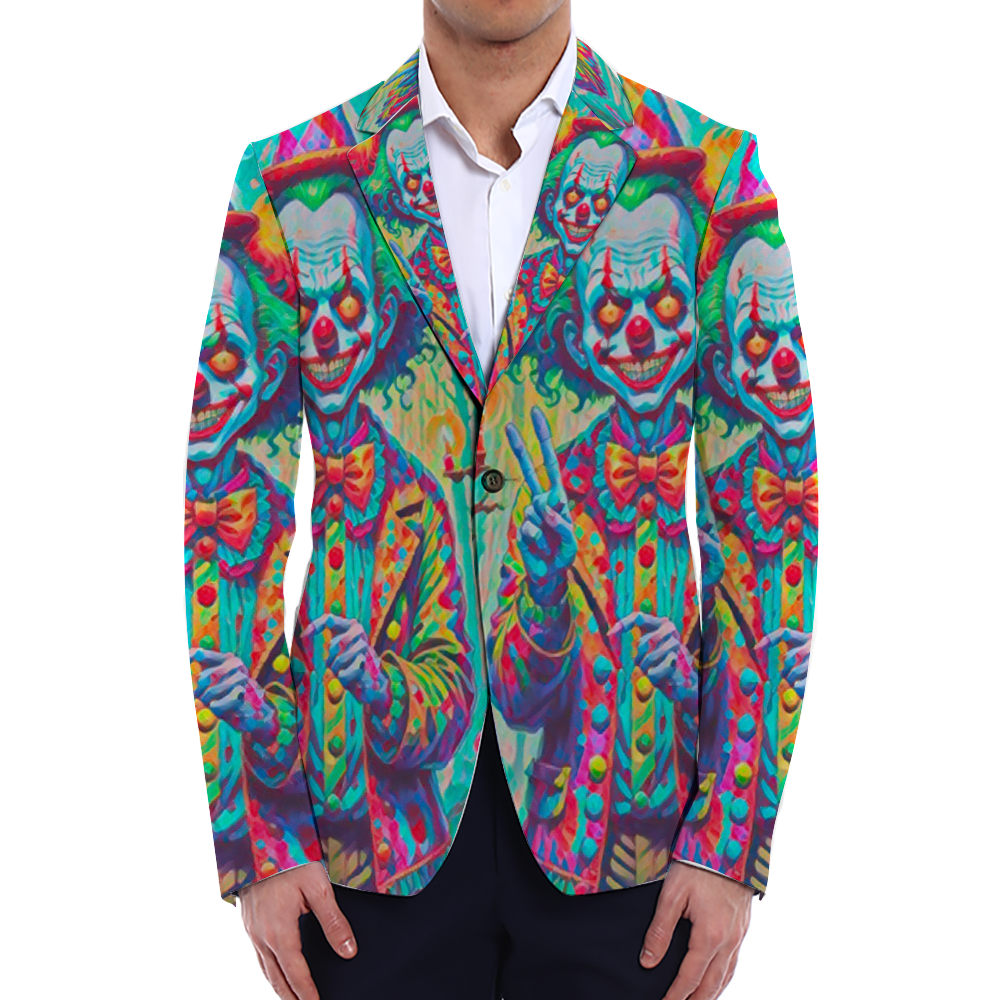 All Over Print Men Casual Suit Blazer Coat Fashion Light Coat