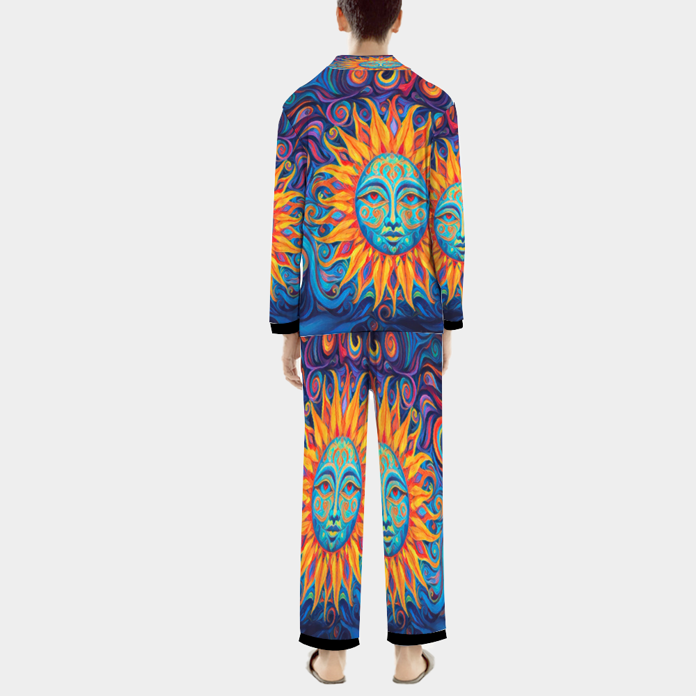 Custom Unisex  All Over Print Long Sleeve Pajamas Set of Shirt & Pants for Adults Sleeper Set Lounge Clothing