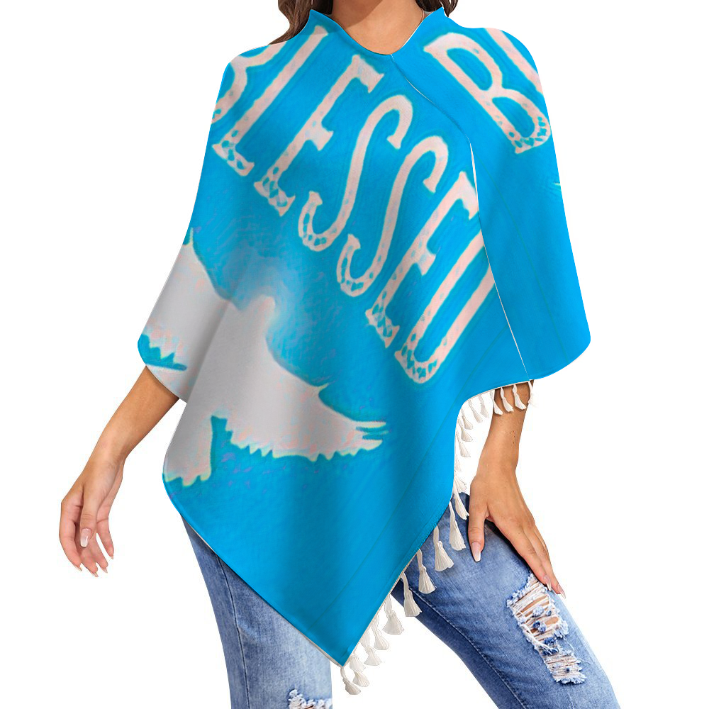 Custom Knitted Cloaks with Tassel Personalize Tassel Cape