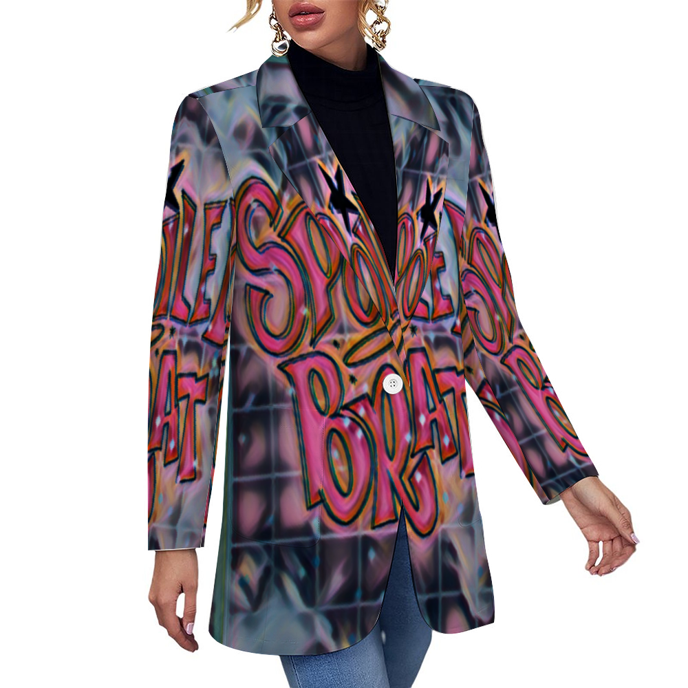 Custom Women's Casual Suit All Over Print Blazer Coat Fashion Light Coat