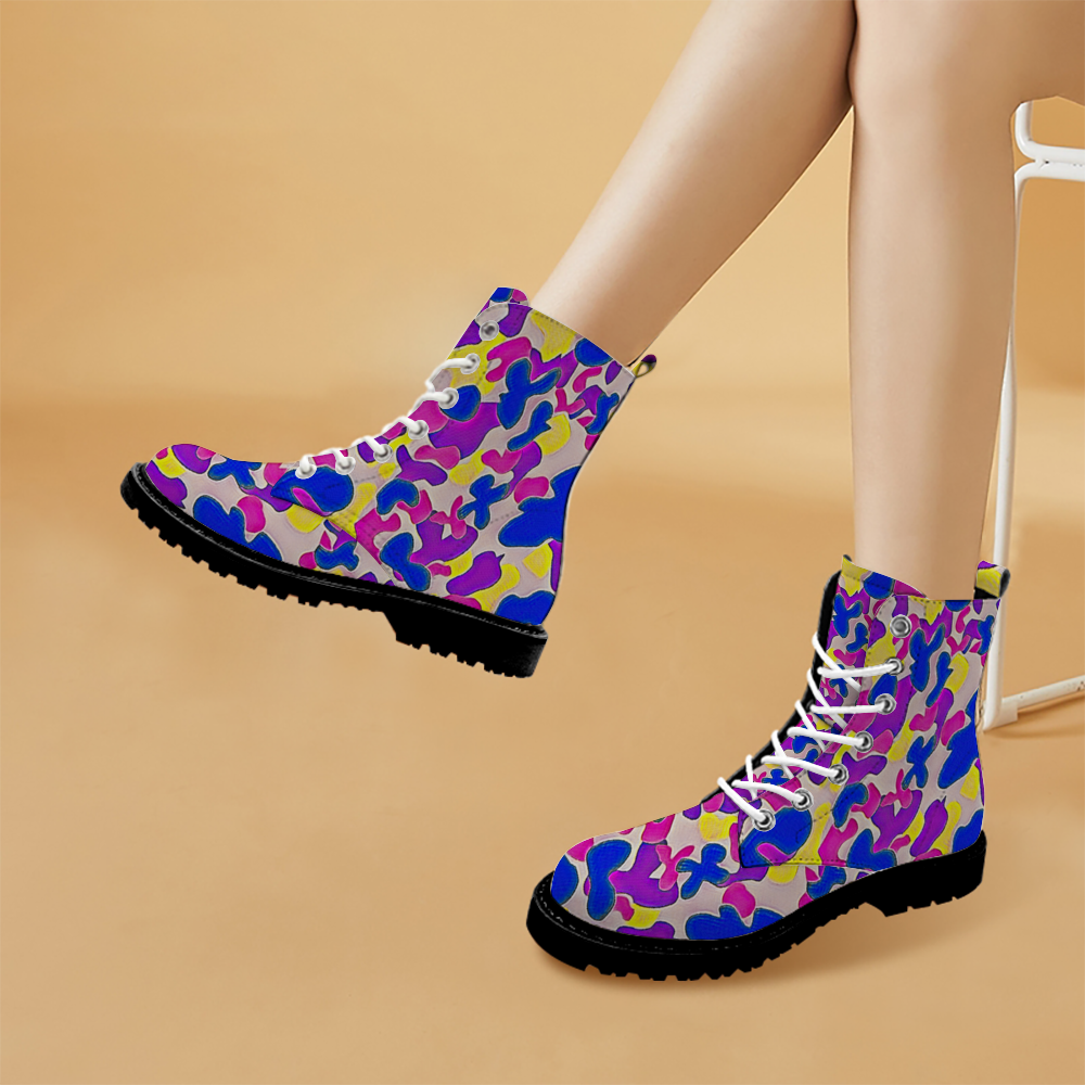 Custom Round Toe Boots Fashion Unisex All Over Print Shoes