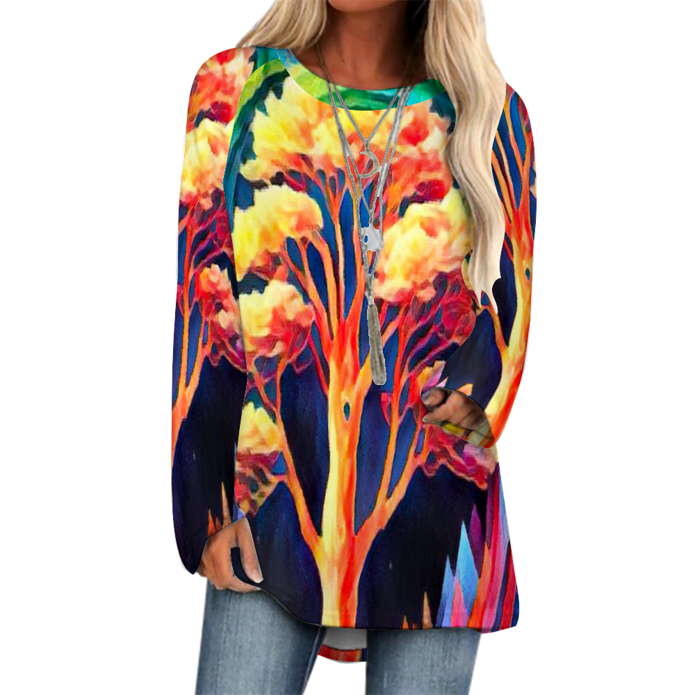 Custom Women's  Raglan Long Sleeve T-Shirt All Over Print Casual Shirt