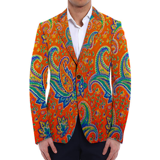 All Over Print Men Casual Suit Blazer Coat Fashion Light Coat