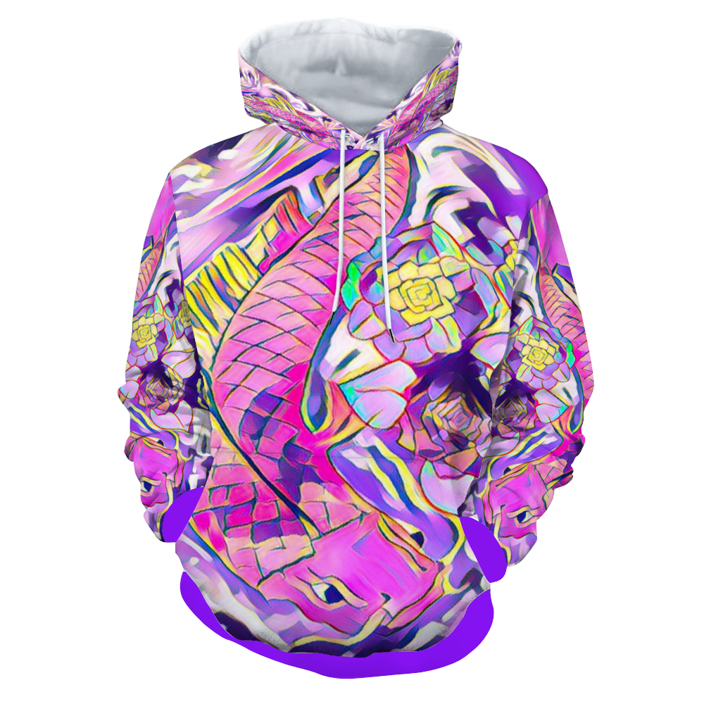 Customizable Unisex All Over Print Plush Hoodies with Pockets