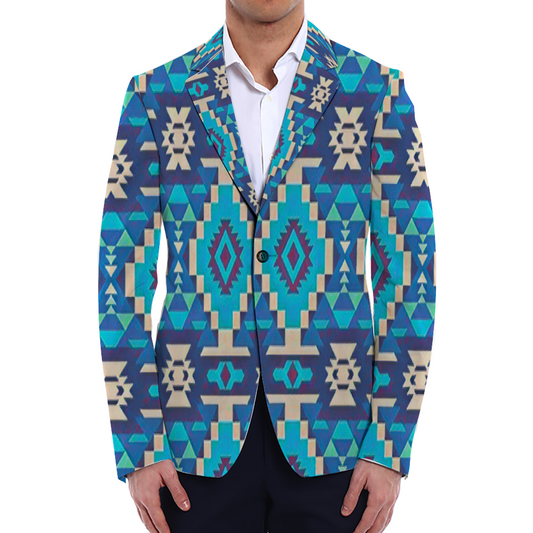 All Over Print Men Casual Suit Blazer Coat Fashion Light Coat