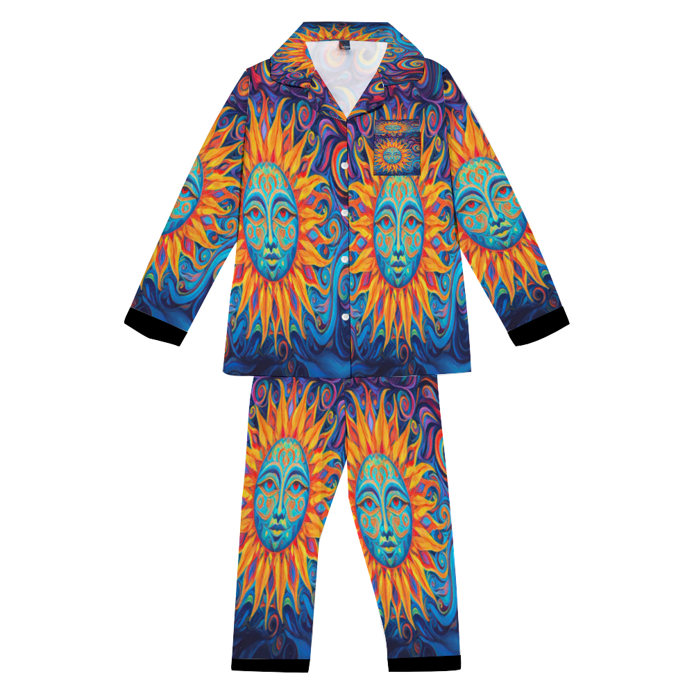 Custom Unisex  All Over Print Long Sleeve Pajamas Set of Shirt & Pants for Adults Sleeper Set Lounge Clothing