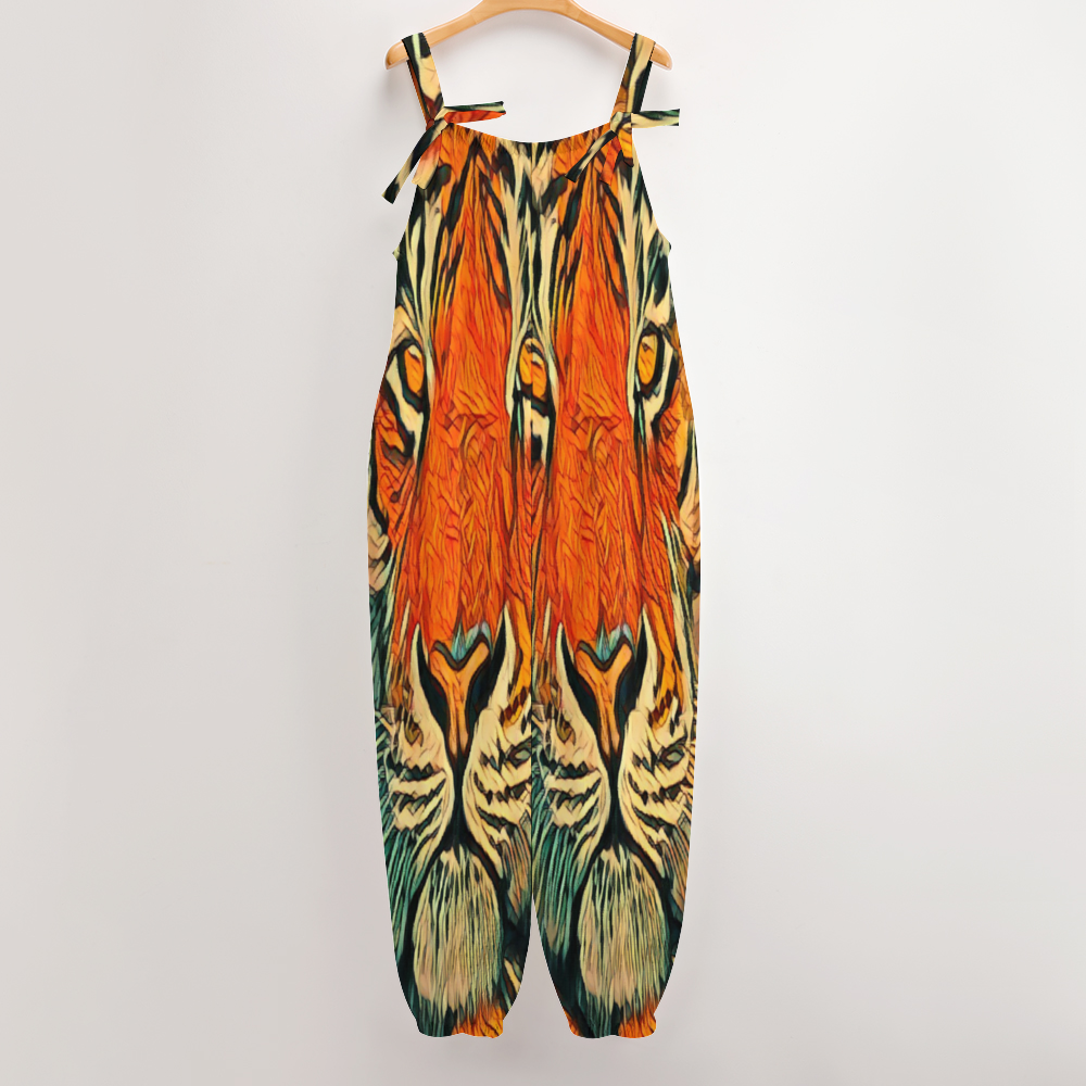 Custom All Over Print Women's Jumpsuit with Suspender