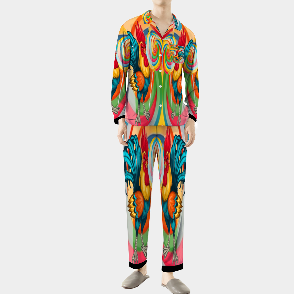 Custom Unisex  All Over Print Long Sleeve Pajamas Set of Shirt & Pants for Adults Sleeper Set Lounge Clothing