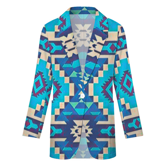 Custom Women's Casual Suit All Over Print Blazer Coat Fashion Light Coat