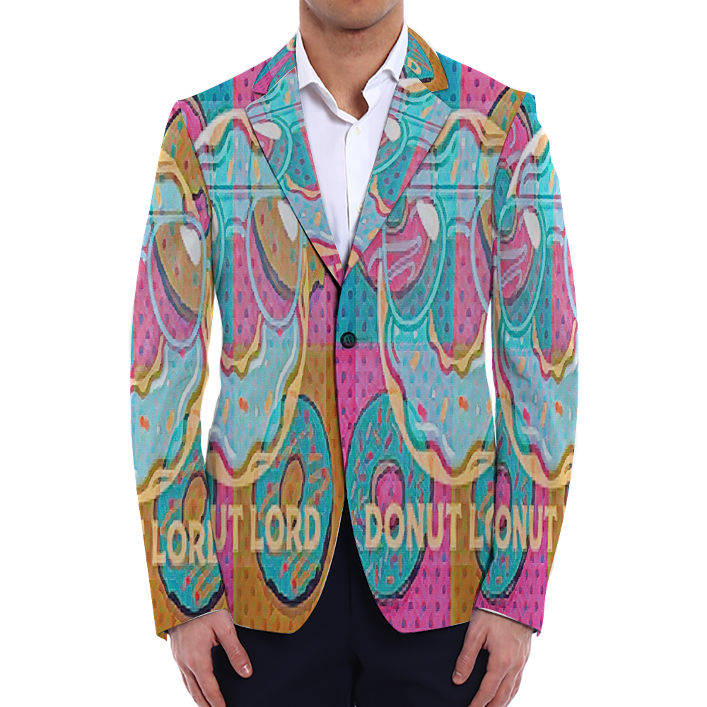 All Over Print Men Casual Suit Blazer Coat Fashion Light Coat